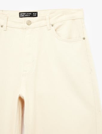 Pamuklu Bol Normal Bel Cepli Oversize Barrel Fit Jean Pantolon