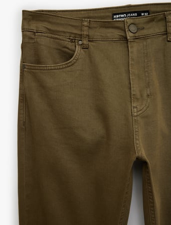 Normal Bel Pamuklu Cepli Straight Fit Jean Pantolon - Mark Jean
