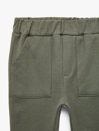 Cepli Beli Bağcıklı Pamuklu Şardonlu Jogger Eşofman Altı