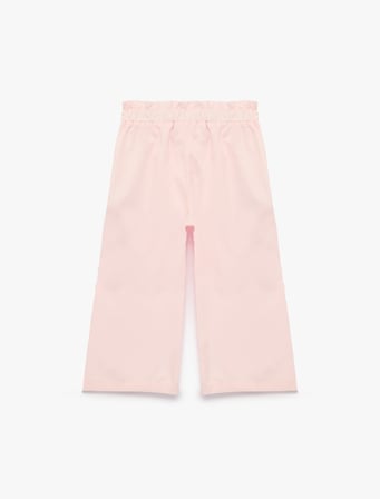 Çiçekli Dantel Detaylı Poplin Geniş Paça Pantolon