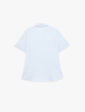 Regular Fit Kısa Kollu Klasik Yaka Düğmeli Çizgili Poplin Gömlek