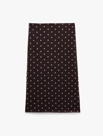 Slim Fit Puantiyeli Midi Tül Etek