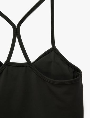 Slim Fit İp Askılı Sırt Detaylı Spor Bluz