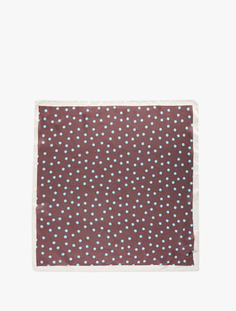 Puantiye Desenli Saten Kare Bandana Fular