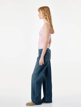 Slim Fit Kruvaze Yaka Kolsuz Çiçekli Tül Bluz
