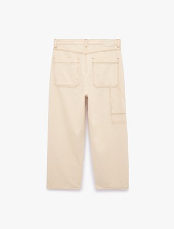 Normal Bel Pamuklu Cepli Rahat Kalıp Barrel Fit Jean Pantolon