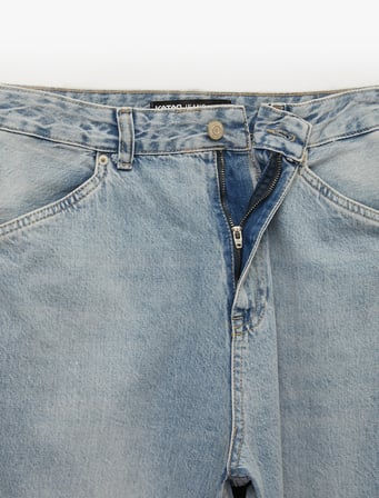 Bol Normal Bel Pamuklu Super Baggy Jean Pantolon