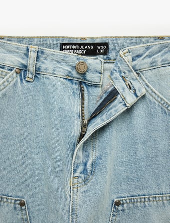 Cepli Pamuklu Normal Paça Oversize Super Baggy Pantolon