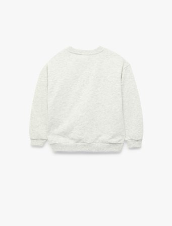 Uzun Kollu Bisiklet Yaka Baskı Detaylı Sweatshirt