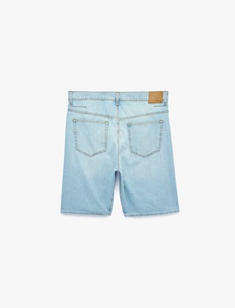 Pamuklu Normal Bel Cepli Bol Baggy Jean Şort