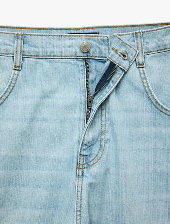 Pamuklu Normal Bel Cepli Bol Baggy Jean Şort