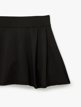 Pileli Yüksek Bel Rahat Kalıp Mini Spor Şort Etek