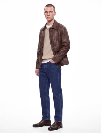 Normal Bel Cepli Pamuklu Vintage Straight Fit Jean Pantolon