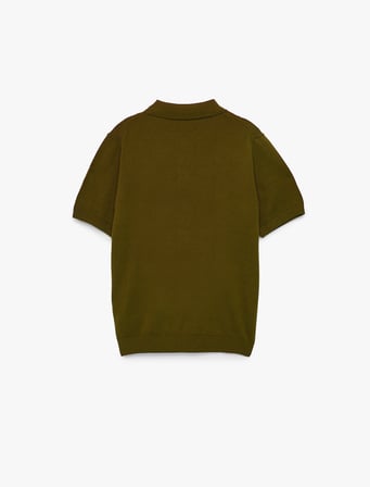 Düğmeli Standart Boy Kısa Kollu Polo Yaka Triko Tişört