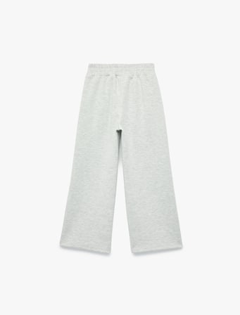 Beli Lastikli Viskon Karışımlı Cepli Geniş Paça Pantolon
