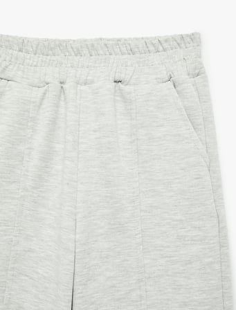 Beli Lastikli Viskon Karışımlı Cepli Geniş Paça Pantolon