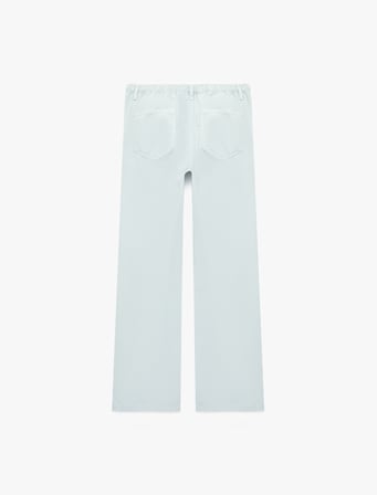Pamuklu Cep Detaylı Beli Bağcıklı Bol Pantolon - Loose Straight Fit Jean