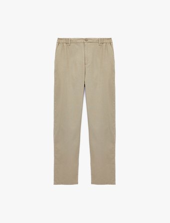 Cepli Beli Lastikli Keten Karışımlı Slim Fit Pantolon