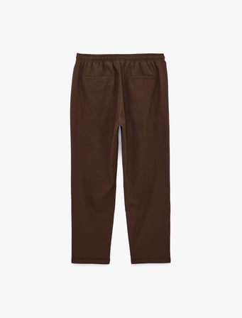 Slim Fit Keten Karışımlı Cepli Beli Lastikli Bağcıklı Pantolon