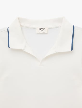 Pamuklu Renk Bloklu Kısa Kollu Polo Yaka Tişört