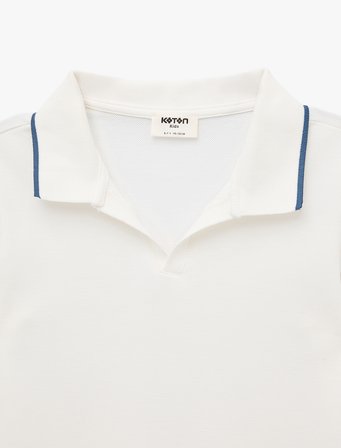 Pamuklu Renk Bloklu Kısa Kollu Polo Yaka Tişört
