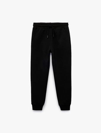 Beli Lastikli Cepli Basic Jogger Eşofman Altı 