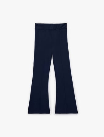  Viskon Karışımlı Slim Fit İspanyol Paça Pantolon