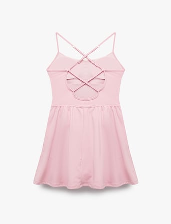 Sırt Detaylı Slim Fit Kolsuz İnce Askılı Spor Tenis Elbisesi