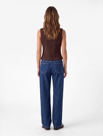 Düğmeli Slim Fit Bisiklet Yaka Kolsuz Hırka