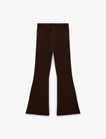 Standart Bel Slim Fit Geniş İspanyol Paça Pantolon