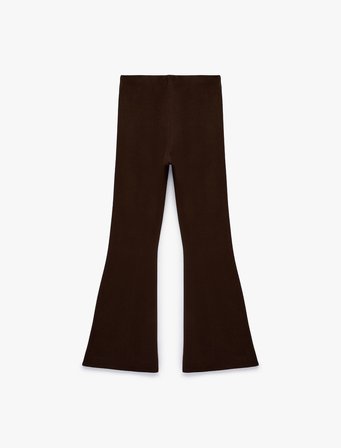 Standart Bel Slim Fit Geniş İspanyol Paça Pantolon
