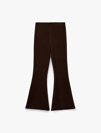 Standart Bel Slim Fit Geniş İspanyol Paça Pantolon