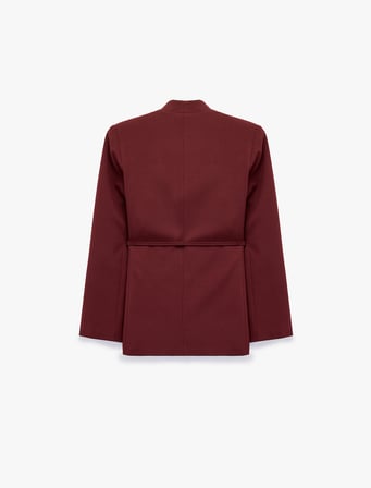 Kemerli Kruvaze Yaka Uzun Kollu Blazer Ceket