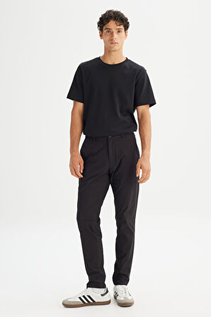 Regular Fit Normal Kesim Normal Bel Yan Cep Detaylı Siyah Casual Pantolon