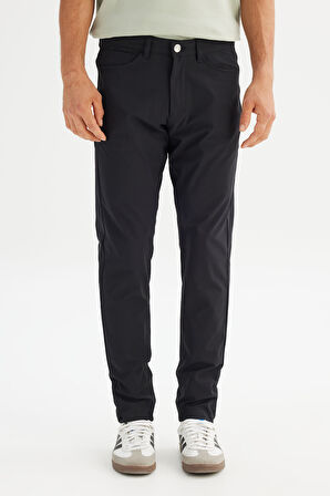 Regular Fit Normal Kesim Dar Paça 5 Cep Siyah Casual Pantolon