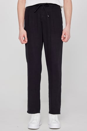 Regular Fit Normal Kesim Yumuşak Dokulu Siyah Pantolon