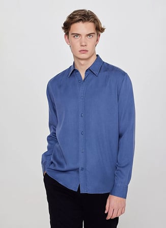 İndigo Erkek %100 Tencel Gömlek L2610084TF İndigo Gömlek