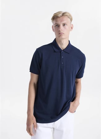 Lacivert Erkek Pamuklu Polo T-Shirt L2610160410 Lacivert Polo T-Shirt
