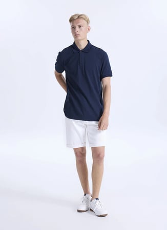 Lacivert Erkek Pamuklu Polo T-Shirt L2610160410 Lacivert Polo T-Shirt