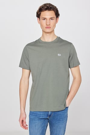 %100 Pamuk Regular Fit Normal Kesim Bisiklet Yaka Logo Detaylı Tişört