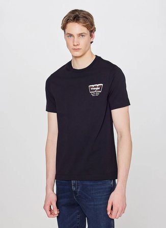 Wrangler Siyah Erkek Regular Fit Logo Baskılı T-Shirt W2610018001 Siyah T-Shirt