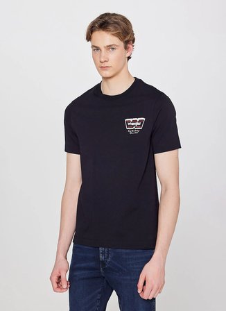 Wrangler Siyah Erkek Regular Fit Logo Baskılı T-Shirt W2610018001 Siyah T-Shirt