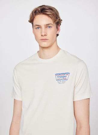 Wrangler Bej Erkek Regular Fit T-Shirt W2610018614 Bej T-Shirt