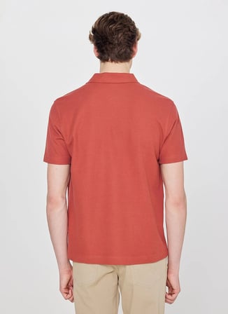 Wrangler Kiremit Erkek Regular Fit Logo Baskılı Polo T-Shirt W2610158222 Kiremit Polo T-Shirt
