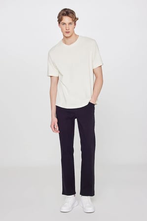 %100 Pamuk Regular Fit Normal Kesim Bisiklet Yaka Basic Premium Tişört