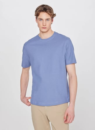 İndigo Erkek %100 Pamuk T-Shirt W2610159TF Indıgo T-Shirt