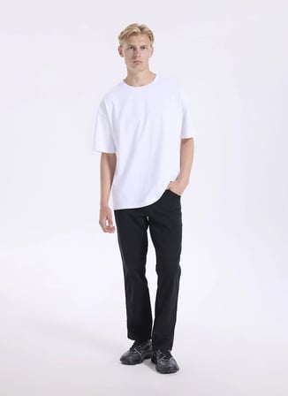 Siyah Erkek Pamuklu Chino Pantolon W1218646001 Siyah Chino Pantolon
