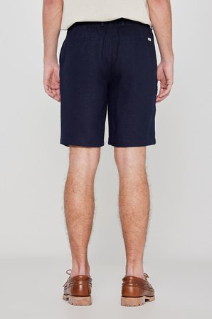 %100 Keten Regular Fit Normal Kesim Cepli Şort