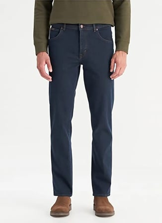 Wrangler Lacivert Erkek Straight Denim Pantolon MW12100020001 Siyah Denim Pantolon