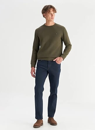 Wrangler Lacivert Erkek Straight Denim Pantolon MW12100020001 Siyah Denim Pantolon
